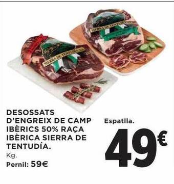 Hipercor Desossats d'engreix de camp ibèrics 50% raça ibèrica sierra de tentudía oferta