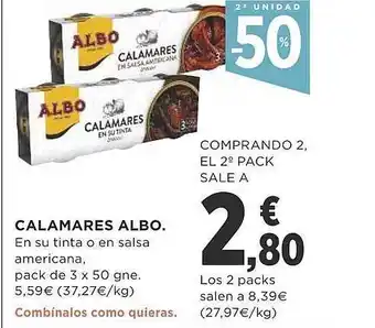 Supercor 2a unidad -50% calamares albo oferta