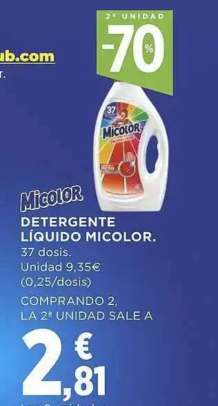 Supercor 2a unidad -70% detergente liquido micolor oferta