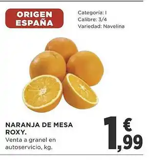 Supercor Naranja de mesa roxy oferta