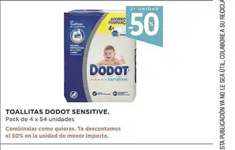 Supercor 2a unidad -50% toallitas dodot sensitive oferta