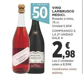 Supercor 2a unidad -50% vino lambrusco medici oferta