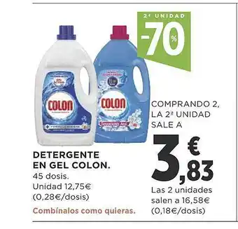 Supercor 2a unidad -70% detergente en gel colon oferta