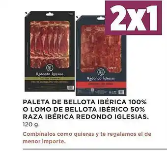 Supercor Paleta de bellota ibérica 100% o lomo de bellota ibérico 50% raza ibérica redondo iglesias oferta