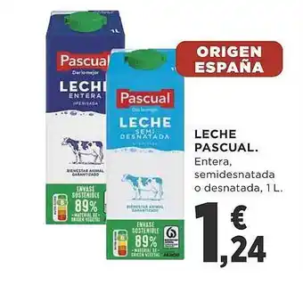 Supercor Exprés Leche pascual entera semidesnatada o desnatada oferta