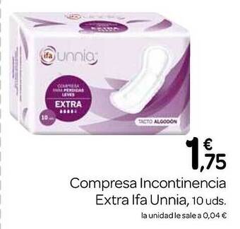 Supermercados El Jamón Compresa incontinencia extra ifa unnia oferta