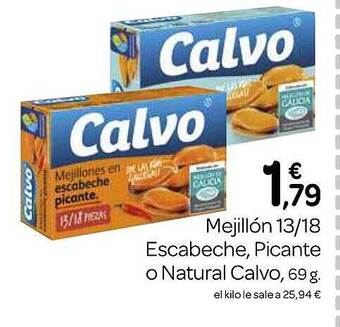 Supermercados El Jamón Mejillón 13 18 escabeche picante o natural calvo oferta