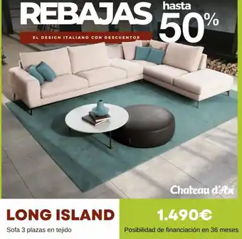 Chateau d'Ax Long island sofa 3 plazas en tejido chateau d'ax 1.490€ posibilidad de financiación en 36 meses oferta