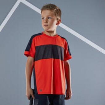 Decathlon Camiseta de tenis manga corta niños artengo 500 rojo negro oferta