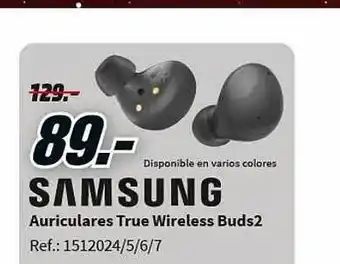 MediaMarkt Samsung auriculares true wireless buds 2 oferta