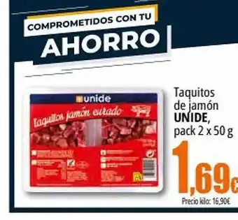 Unide Supermercados Taquitos de jamón unide pack 2 oferta