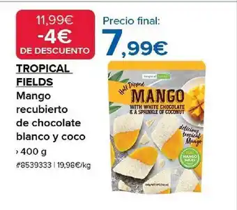 Costco Tropical fields mango recubierto de chocolate blanco y coco oferta