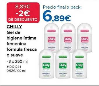 Costco Chilly gel de higiene íntima femenina fórmula fresca o suave oferta