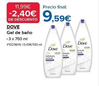 Costco Dove gel de baño oferta