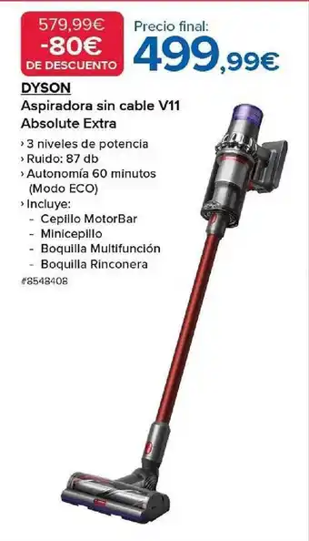 Costco Dyson aspiradora sin sable v11 absolute extra oferta