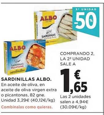 El Corte Inglés 2a unidad -50% sardinillas albo oferta