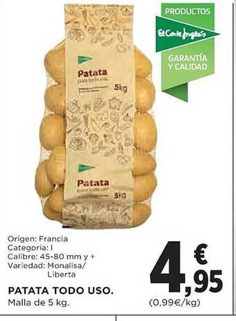 El Corte Inglés Patata todo uso oferta