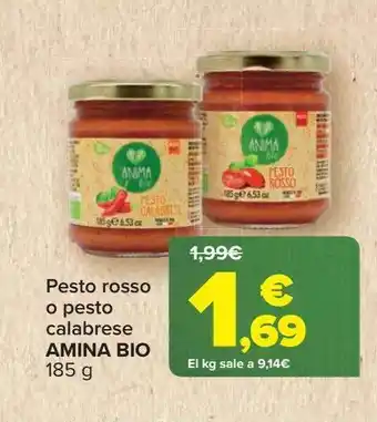 Carrefour Pesto rosso o pesto calabrese amina bio oferta