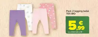 Carrefour Pack 2 leggins bebé tex bio oferta