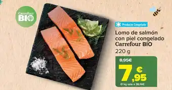 Carrefour Lomo de salmón con piel congelado carrefour bio oferta