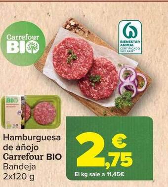 Carrefour Hamburguesa de añojo carrefour bio bandeja oferta