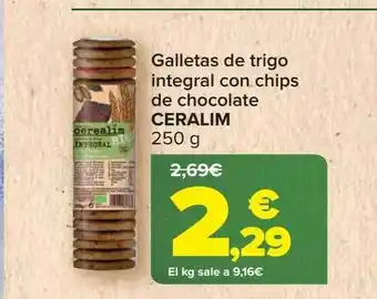 Carrefour Galletas de trigo integral con chips de chocolate ceralm oferta