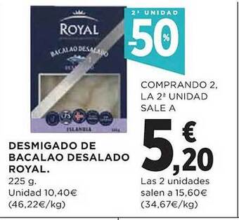 El Corte Inglés 2a unidad -50% desmigado de bacalao desalado royal oferta