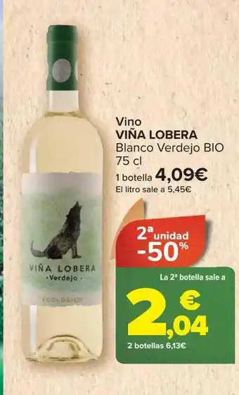 Vino viña lobera blanco verdejo bio