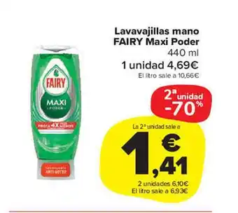 Carrefour Market 2a unidad -70% lavavajillas mano fairy maxi poder oferta
