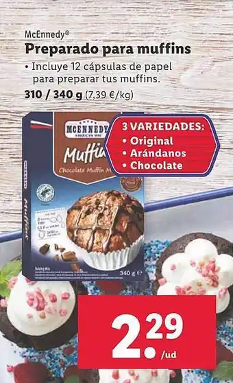Lidl Mcenndy preparado para muffins oferta
