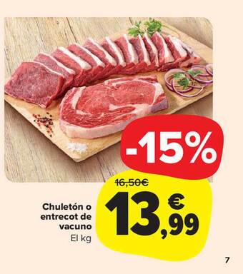 Carrefour Market Chuletón o entrecot de vacuno oferta