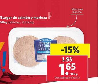 Lidl Burger de salmón y merluza oferta