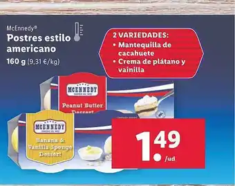 Lidl Mcenndy postres estilo americano oferta