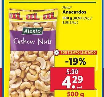 Lidl Alesto anacardos oferta