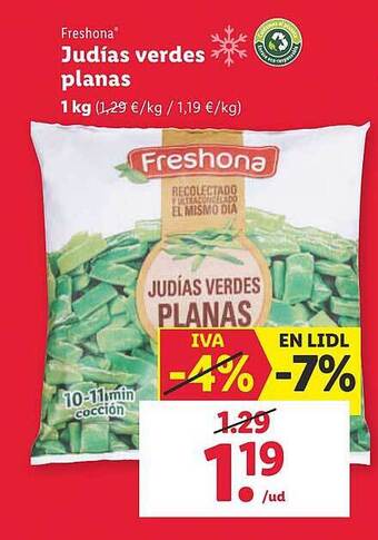 Lidl Freshona judías verdes planas oferta
