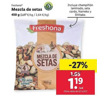 Lidl Freshona mezcla de setas oferta