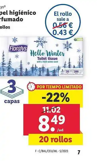 Lidl Floralys papel higiénico perfumado oferta