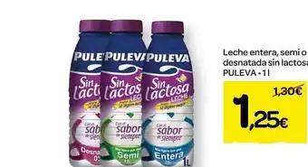 Dialprix Leche entera, semi o desnatada sin lactosa puleva oferta