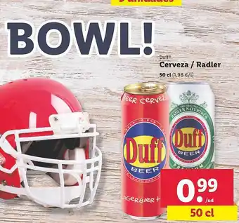 Lidl Duff cerveeza radler oferta
