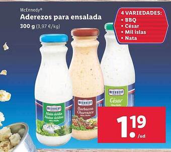Lidl Mcennedy aderezos para ensalada oferta