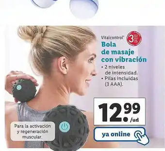 Lidl Vitalcontrol bola de masaje con vibración oferta