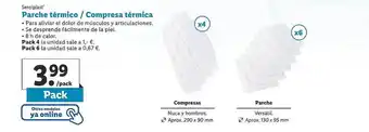 Lidl Sensiplast parche térmico compresa térmica oferta