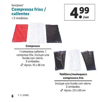 Lidl Sensiplast compresas frias calientes oferta