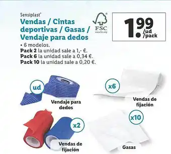 Lidl Sensiplast vendas cintas deportivas gasas vendaje para dedos oferta