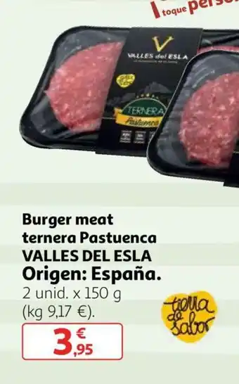 Alcampo Burger meat ternera Pastuenca VALLES DEL ESLA Origen: España oferta