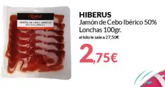 PrimaPrix Hiberus Jamón de Cebo Ibèrico 50% Lonchas 100gr oferta