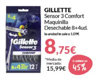 PrimaPrix Gillette Sensor 3 Comfort Maquinilla Desechable oferta
