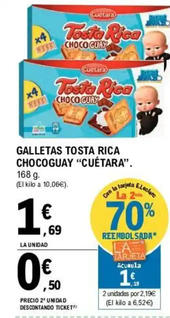 E.Leclerc Cuètara Galletas Tosta rica Chocoguay oferta