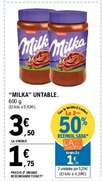 E.Leclerc Milka Untable 600g oferta