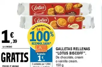 E.Leclerc Lotus Biscoff Galletas Rellenas 150g oferta